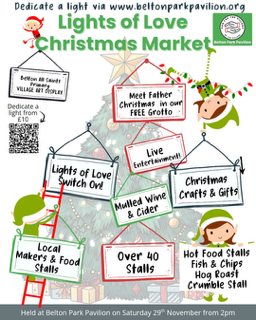 Lights of Love Christmas Market Belton Pavillion 29 November 2025 2 pm onwards